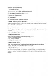 English Worksheet: Job interview