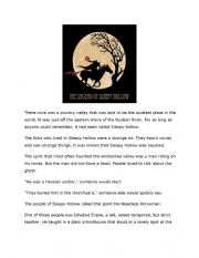 English Worksheet: Adapted Legend of the Sleepy Hollow 
