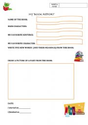 English Worksheet: Book Report