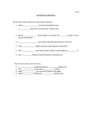 English Worksheet: PAST OR PAST CONTINUOUS