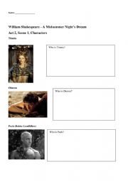 English Worksheet: A midsummer nights dream 