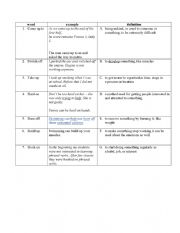 English Worksheet: phrasal verbs handout