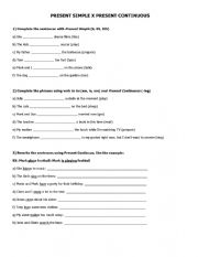 English Worksheet: Present Simple x Present Continous