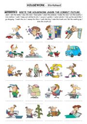 English Worksheet: Housework