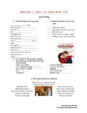 English Worksheet: How do I fall in love with you