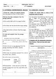 ordinary test n 1 9th formers 