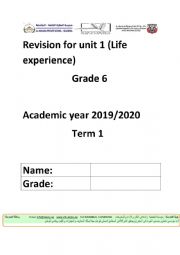 English Worksheet: life experiences