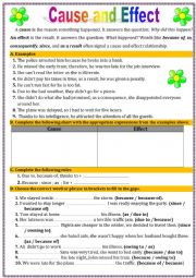 English Worksheet: Cause and Effect