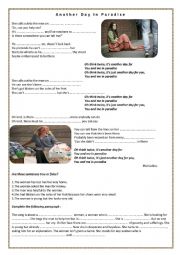 English Worksheet: ANOTHER DAY IN PARADISE  ( PHIL COLLINS )