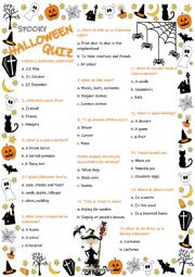 English Worksheet: Halloween Quiz