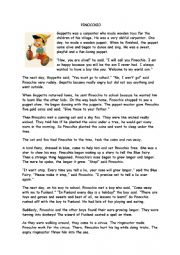 English Worksheet: PINOCCHIO