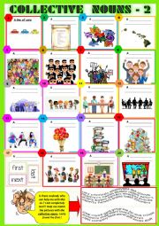 English Worksheet: COLLECTIVE NOUNS 2 exercises  + KEY