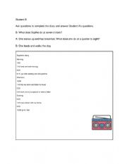 English Worksheet: Sophies diary