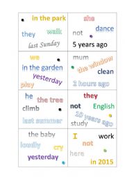 English Worksheet: Past Simple. Regular Verbs. Cards,
