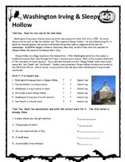 English Worksheet: Sleepy Hollow /Washington Irving Reader /Vocabulary