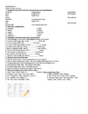 English Worksheet: comparatives and superlatives exercises