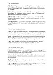 English Worksheet: Role scenes about parents-children relationship