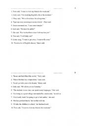 English Worksheet: Reported speech short test