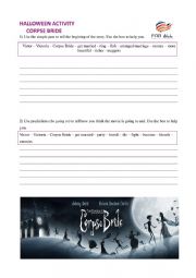 English Worksheet: Corpse Bride Worksheet