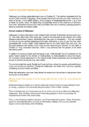 English Worksheet: Origins of Halloween