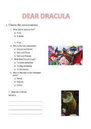 English Worksheet: Dear Dracula film