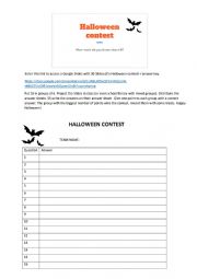 English Worksheet: Halloween contest 2019
