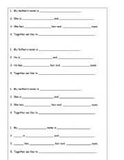 English Worksheet: My Family