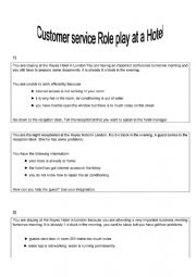 English Worksheet: 16 hotel role plays