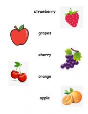 English Worksheet: Fruits Matching Game