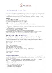 English Worksheet: At the airport