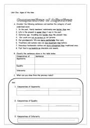 English Worksheet: the comparative Form