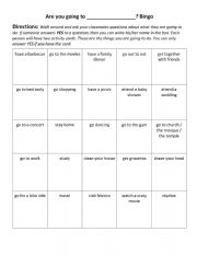 English Worksheet: Are you going to ...?