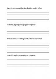 English Worksheet: Words snake