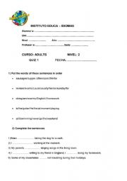 English Worksheet: Revision