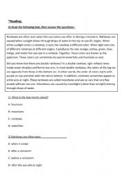 English Worksheet: Reading 