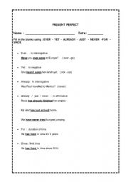 English Worksheet: PRESENT PERFECT