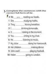 English Worksheet: Present Tense Worksheet