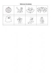 English Worksheet: Halloween Vocabulary