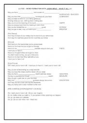 English Worksheet: Word Formation with Jason Mraz