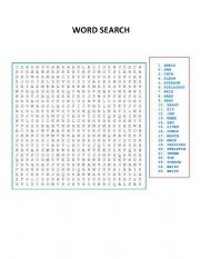 English Worksheet: WORD SEARCH