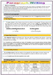 English Worksheet: How to write a paragraph