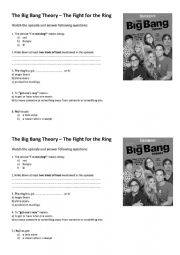 English Worksheet: The Big Bang Theory  The Fight for the Ring