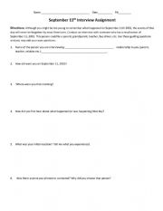 English Worksheet: 9/11 historical interview