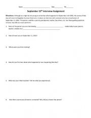 English Worksheet: 9/11 historical interview