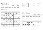 English Worksheet:  Verbs word Sudoku(puzzle)