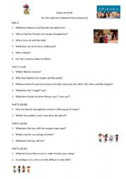 English Worksheet: The one with the Halloween Party