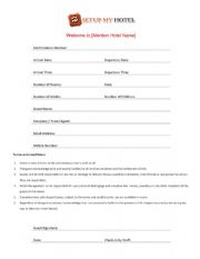 Hotel Check-in Form