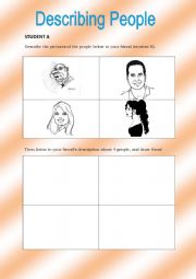 English Worksheet: describing people