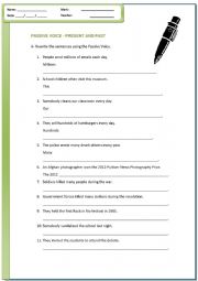 English Worksheet: passive voice present and simple past test