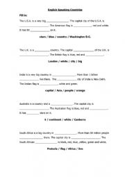 English Worksheet: English Speaking Countries